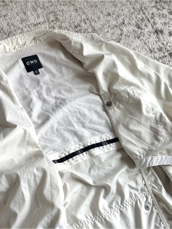 Vintage CNC Costume National White Asymmetric Zip Moto/Windbreaker Jacket - Picture 6 of 12